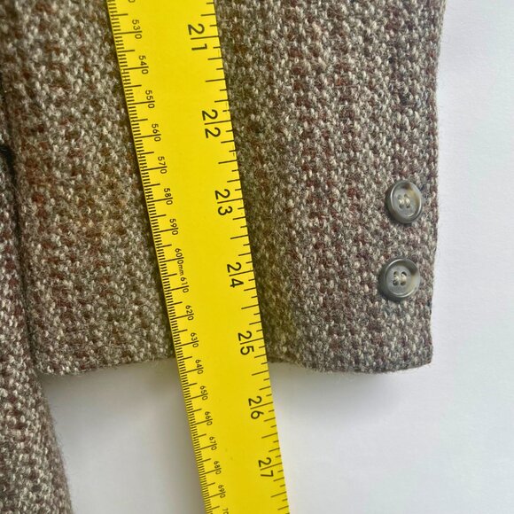 HARRIS TWEED Scottish Wool Blazer Brown Herringbone 42R - Picture 13 of 13